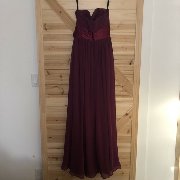 Liz Fields Floor Length Formal Dress Size 2 Berry - Picture 9 of 16